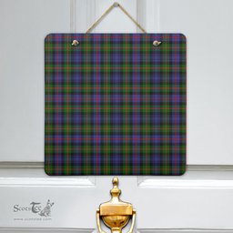 Scottish Murray of Atholl Modern Clan Tartan Door Sign - Classic Scottish Plaid Tartan Plaid