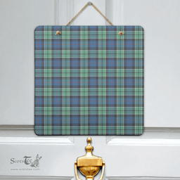 Scottish Leslie Hunting Ancient Clan Tartan Door Sign - Classic Scottish Plaid Tartan Plaid