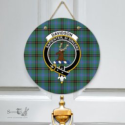 Scottish Davidson Ancient Clan Tartan Door Sign - Crest Classic Scottish Plaid Tartan Plaid