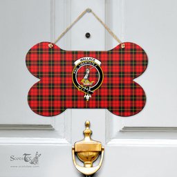 Scottish Wallace Hunting Red Clan Tartan Door Sign - Crest Classic Scottish Plaid Tartan Plaid