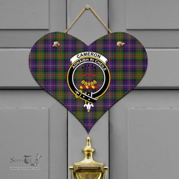 Scottish Cameron of Erracht Modern Clan Tartan Door Sign - Crest Classic Scottish Plaid Tartan Plaid
