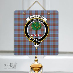 Scottish Anderson Modern Clan Tartan Door Sign - Crest Classic Scottish Plaid Tartan Plaid