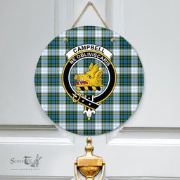 Scottish Campbell Dress Clan Tartan Door Sign - Crest Classic Scottish Plaid Tartan Plaid