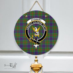 Scottish Stewart of Appin Hunting Modern Clan Tartan Door Sign - Crest Classic Scottish Plaid Tartan Plaid