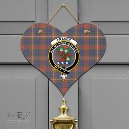 Scottish Fraser Hunting Modern Clan Tartan Door Sign - Crest Classic Scottish Plaid Tartan Plaid