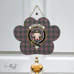 Scottish MacFarlane Hunting Modern Clan Tartan Door Sign - Crest Classic Scottish Plaid Tartan Plaid