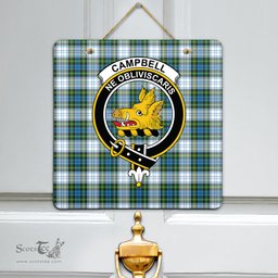 Scottish Campbell Dress Clan Tartan Door Sign - Crest Classic Scottish Plaid Tartan Plaid