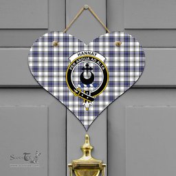Scottish Hannay Modern Clan Tartan Door Sign - Crest Classic Scottish Plaid Tartan Plaid