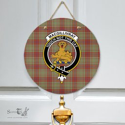 Scottish MacGillivray Hunting Ancient Clan Tartan Door Sign - Crest Classic Scottish Plaid Tartan Plaid