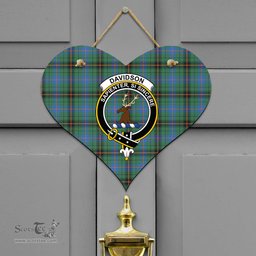 Scottish Davidson Ancient Clan Tartan Door Sign - Crest Classic Scottish Plaid Tartan Plaid