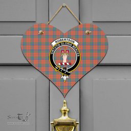 Scottish Robertson Ancient Clan Tartan Door Sign - Crest Classic Scottish Plaid Tartan Plaid
