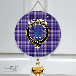Scottish Ochterlony Clan Tartan Door Sign - Crest Classic Scottish Plaid Tartan Plaid