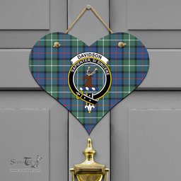 Scottish Davidson of Tulloch Clan Tartan Door Sign - Crest Classic Scottish Plaid Tartan Plaid