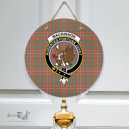 Scottish MacKinnon Ancient Clan Tartan Door Sign - Crest Classic Scottish Plaid Tartan Plaid