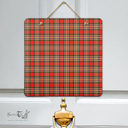 Scottish MacGill Modern Clan Tartan Door Sign - Classic Scottish Plaid Tartan Plaid