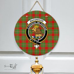 Scottish MacGregor Modern Clan Tartan Door Sign - Crest Classic Scottish Plaid Tartan Plaid