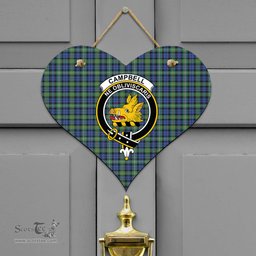 Scottish Campbell Argyll Ancient Clan Tartan Door Sign - Crest Classic Scottish Plaid Tartan Plaid
