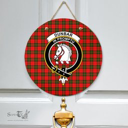 Scottish Dunbar Modern Clan Tartan Door Sign - Crest Classic Scottish Plaid Tartan Plaid