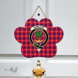 Scottish Hamilton Modern Clan Tartan Door Sign - Crest Classic Scottish Plaid Tartan Plaid