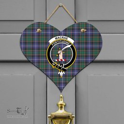Scottish MacRae Hunting Modern Clan Tartan Door Sign - Crest Classic Scottish Plaid Tartan Plaid