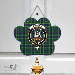 Scottish Duncan Modern Clan Tartan Door Sign - Crest Classic Scottish Plaid Tartan Plaid
