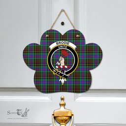 Scottish Brodie Hunting Modern Clan Tartan Door Sign - Crest Classic Scottish Plaid Tartan Plaid