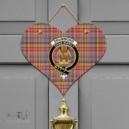 Scottish Drummond of Strathallan Clan Tartan Door Sign - Crest Classic Scottish Plaid Tartan Plaid