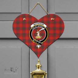 Scottish Matheson Modern Clan Tartan Door Sign - Crest Classic Scottish Plaid Tartan Plaid