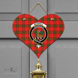 Scottish Maxwell Modern Clan Tartan Door Sign - Crest Classic Scottish Plaid Tartan Plaid