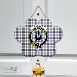 Scottish Hannay Modern Clan Tartan Door Sign - Crest Classic Scottish Plaid Tartan Plaid