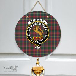 Scottish MacKintosh Hunting Modern Clan Tartan Door Sign - Crest Classic Scottish Plaid Tartan Plaid