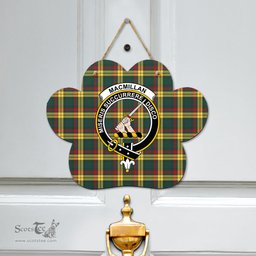 Scottish MacMillan Old Modern Clan Tartan Door Sign - Crest Classic Scottish Plaid Tartan Plaid