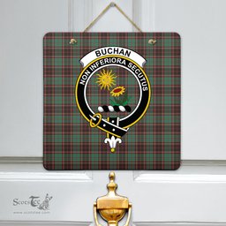 Scottish Buchan Ancient Clan Tartan Door Sign - Crest Classic Scottish Plaid Tartan Plaid