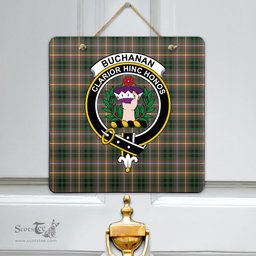 Scottish Buchanan Hunting Clan Tartan Door Sign - Crest Classic Scottish Plaid Tartan Plaid