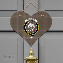 Scottish Kennedy Weathered Clan Tartan Door Sign - Crest Classic Scottish Plaid Tartan Plaid