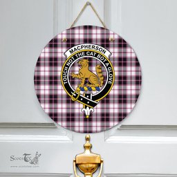 Scottish MacPherson Hunting Modern Clan Tartan Door Sign - Crest Classic Scottish Plaid Tartan Plaid