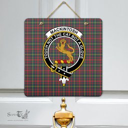 Scottish MacKintosh Hunting Modern Clan Tartan Door Sign - Crest Classic Scottish Plaid Tartan Plaid