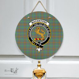 Scottish MacKintosh Hunting Ancient Clan Tartan Door Sign - Crest Classic Scottish Plaid Tartan Plaid