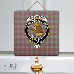 Scottish MacGregor Hunting Ancient Clan Tartan Door Sign - Crest Classic Scottish Plaid Tartan Plaid
