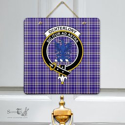 Scottish Ochterlony Clan Tartan Door Sign - Crest Classic Scottish Plaid Tartan Plaid
