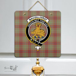 Scottish MacGillivray Hunting Ancient Clan Tartan Door Sign - Crest Classic Scottish Plaid Tartan Plaid