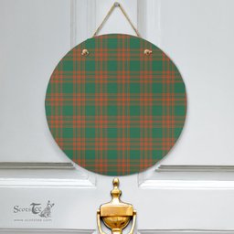 Scottish Menzies Green Ancient Clan Tartan Door Sign - Classic Scottish Plaid Tartan Plaid