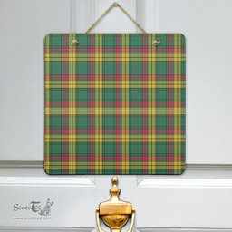 Scottish MacMillan Old Ancient Clan Tartan Door Sign - Classic Scottish Plaid Tartan Plaid
