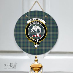 Scottish Kennedy Modern Clan Tartan Door Sign - Crest Classic Scottish Plaid Tartan Plaid
