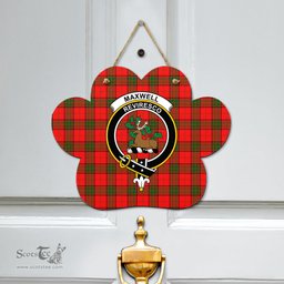 Scottish Maxwell Modern Clan Tartan Door Sign - Crest Classic Scottish Plaid Tartan Plaid
