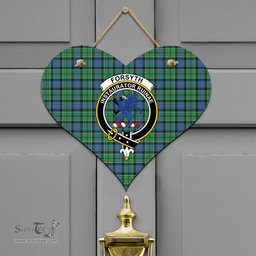 Scottish Forsyth Ancient Clan Tartan Door Sign - Crest Classic Scottish Plaid Tartan Plaid