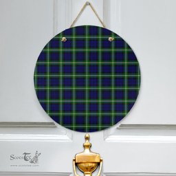 Scottish Lamont Modern Clan Tartan Door Sign - Classic Scottish Plaid Tartan Plaid