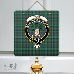 Scottish Ross Hunting Modern Clan Tartan Door Sign - Crest Classic Scottish Plaid Tartan Plaid