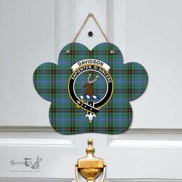 Scottish Davidson Ancient Clan Tartan Door Sign - Crest Classic Scottish Plaid Tartan Plaid