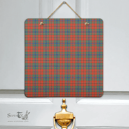 Scottish MacLean of Duart Ancient Clan Tartan Door Sign - Classic Scottish Plaid Tartan Plaid
